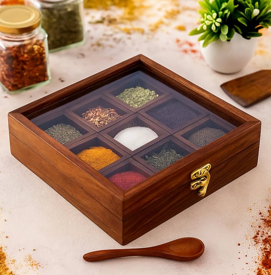 Wooden  Masala Box