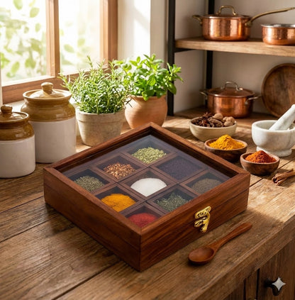 Wooden  Masala Box