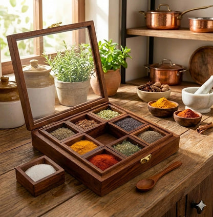 Wooden  Masala Box